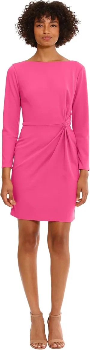 Donna Morgan Women's Side Waist Twist Detail Dress Workwear Office Career Event Party Guest of