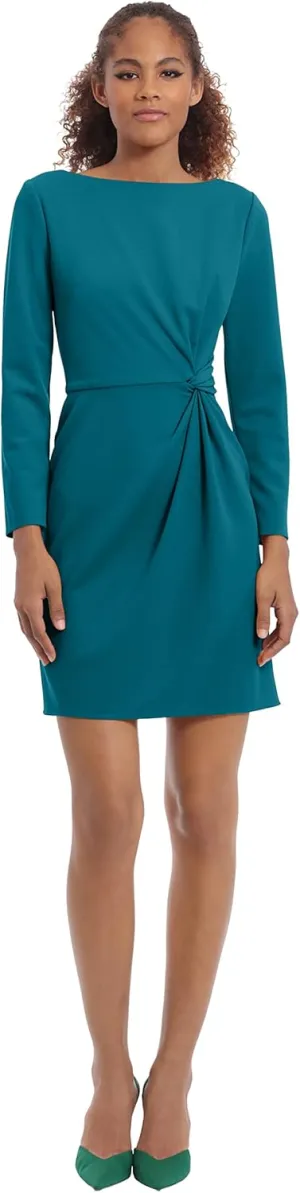 Donna Morgan Women's Side Waist Twist Detail Dress Workwear Office Career Event Party Guest of