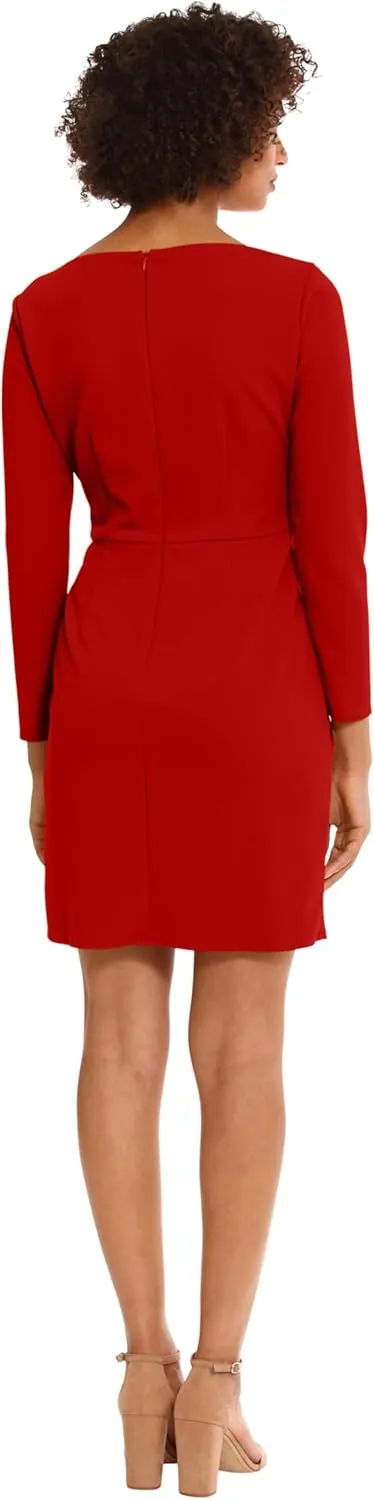 Donna Morgan Women's Side Waist Twist Detail Dress Workwear Office Career Event Party Guest of