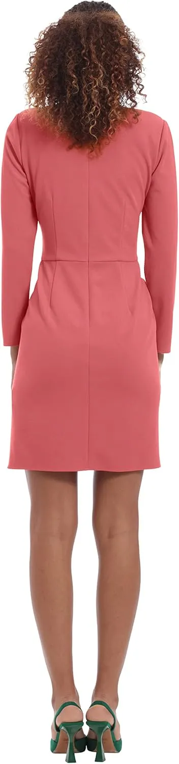 Donna Morgan Women's Side Waist Twist Detail Dress Workwear Office Career Event Party Guest of