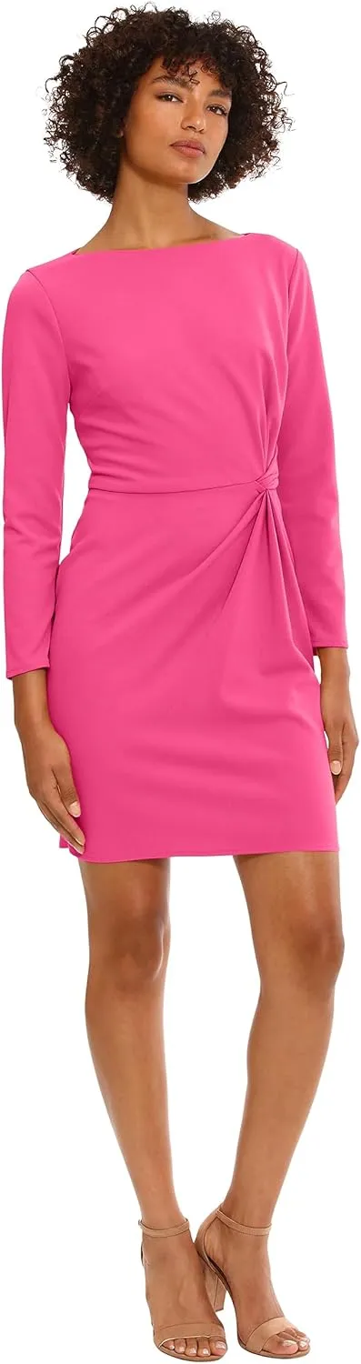 Donna Morgan Women's Side Waist Twist Detail Dress Workwear Office Career Event Party Guest of