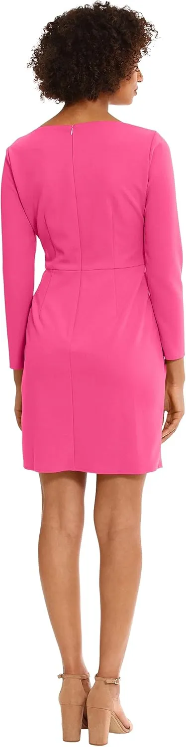 Donna Morgan Women's Side Waist Twist Detail Dress Workwear Office Career Event Party Guest of