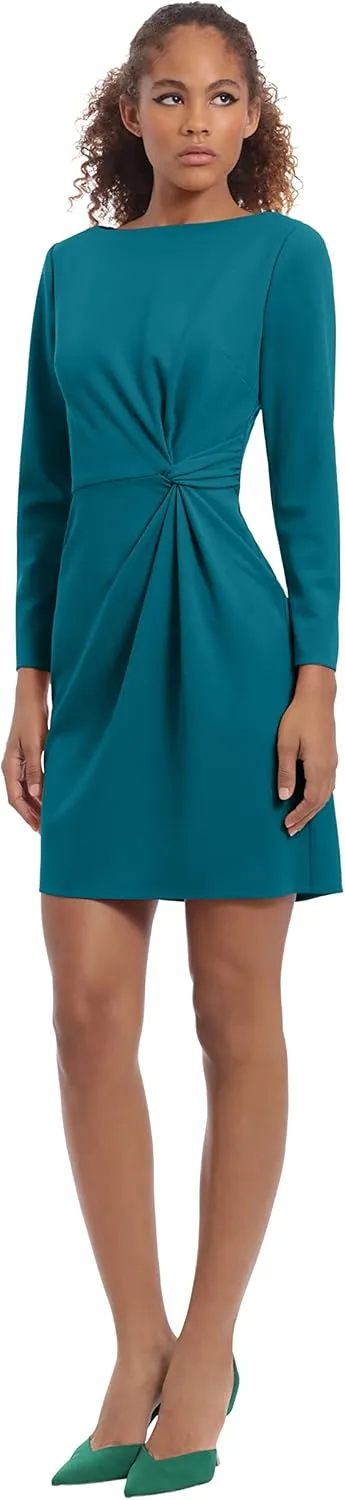 Donna Morgan Women's Side Waist Twist Detail Dress Workwear Office Career Event Party Guest of