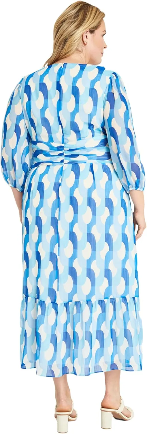 Donna Morgan Women's V-Neck Empire Waistband Maxi