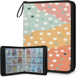 Dot Colorful Blobs 9 Pocket Card Binder, Card Album Trading Card Binders Capacity for 900 Cards, Waterproof Anti-Scratch Card Holder for Collectible Cards, Game Card, Sports Trading Cards