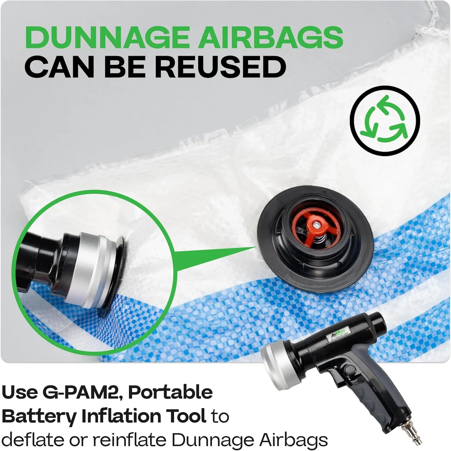 Dunnage Airbag 48" x 48" Inflatable & Reusable Woven Polypropylene Dunnage Bag - Prevent Cargo Movement & Damage, Shipment Stabilizer for Pallets, Crates&Barrels by IDL Packaging