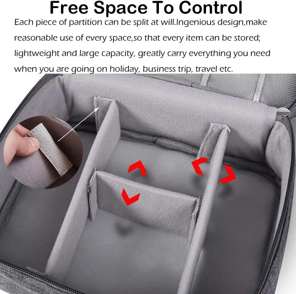 Electronics Organizer Waterproof Carrying Case - Durable Small Electronics Accessories Storage Bag Compatible Laptop Charger Various USB, Cables, Cords Power Travel Gadget Carry Bag - Red