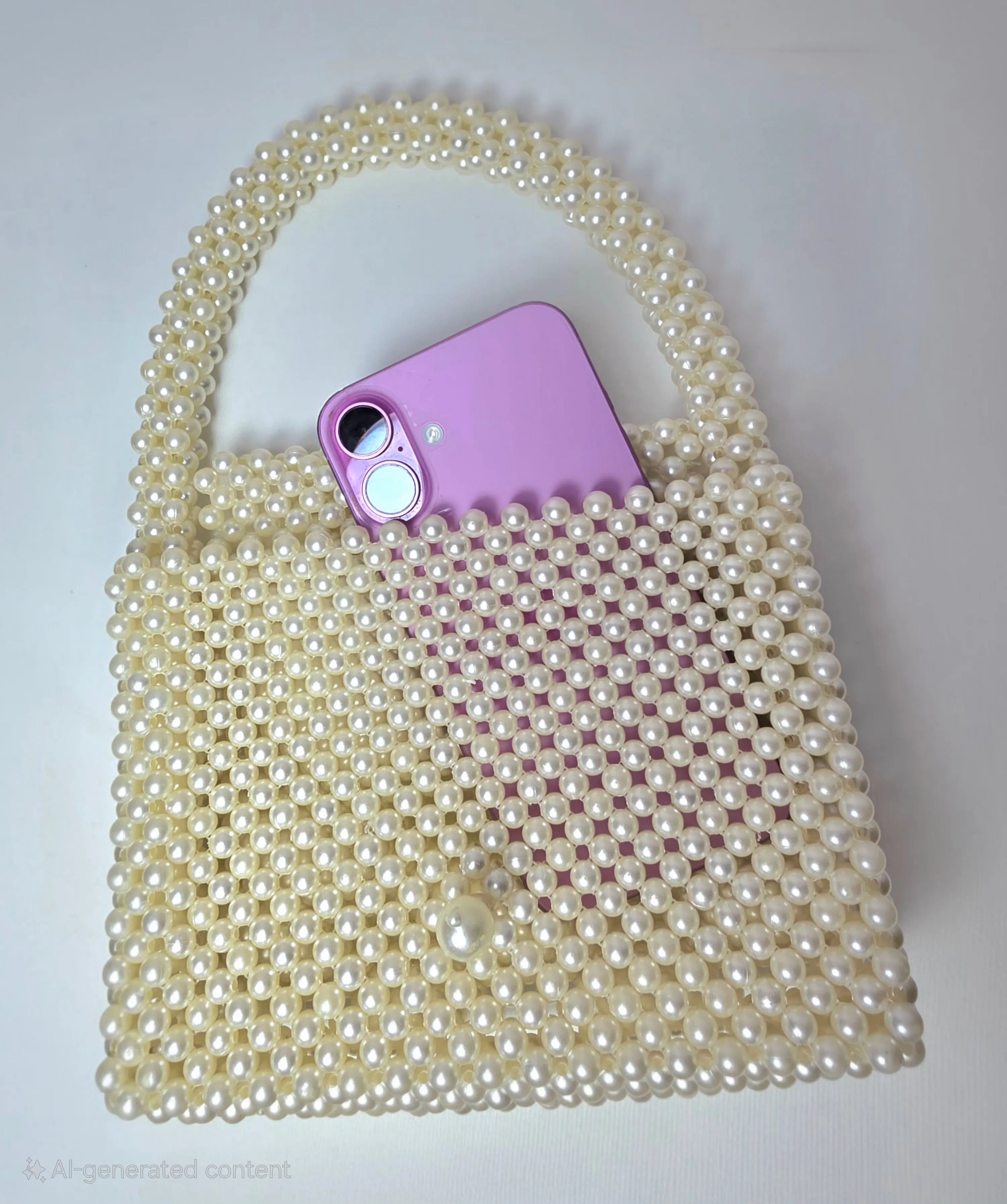 Elegant Pearl Beaded Handbag - BIG