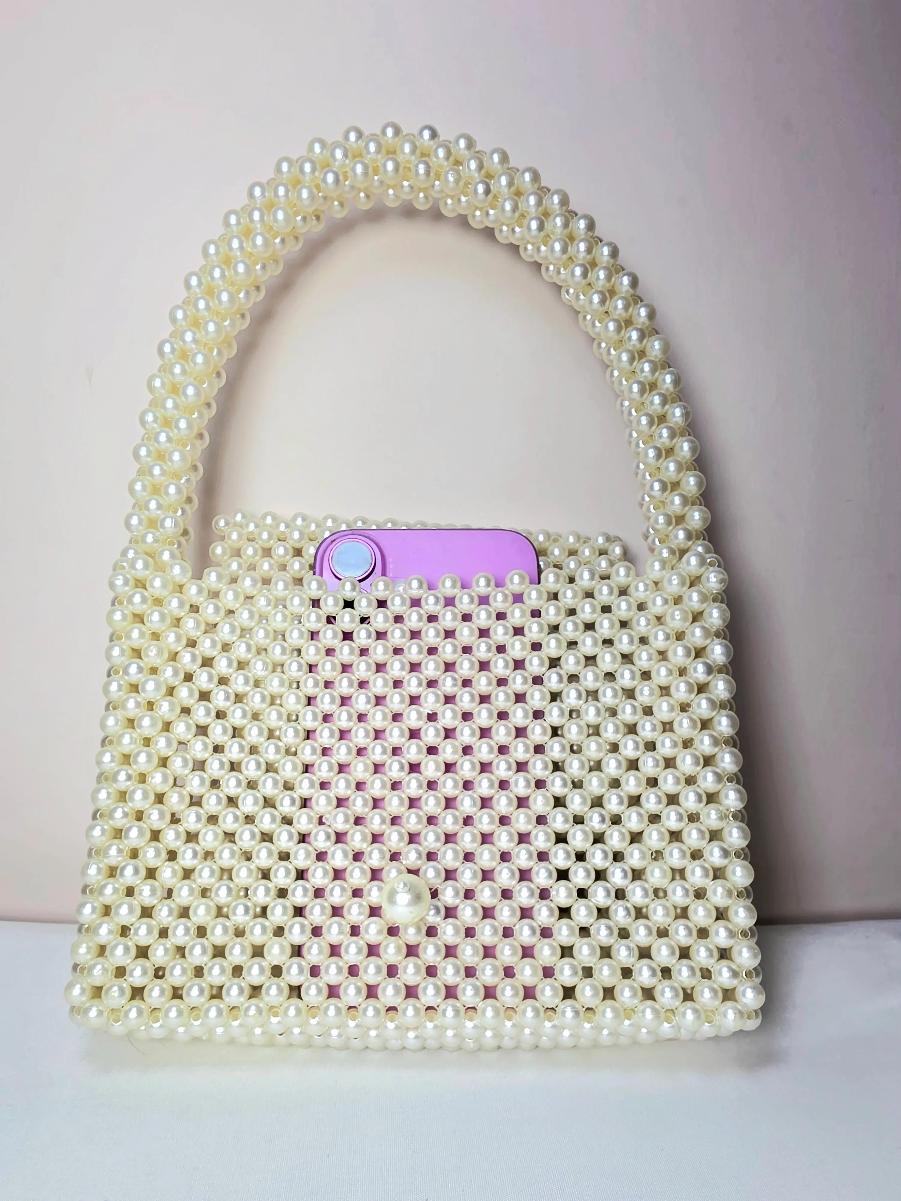 Elegant Pearl Beaded Handbag - BIG