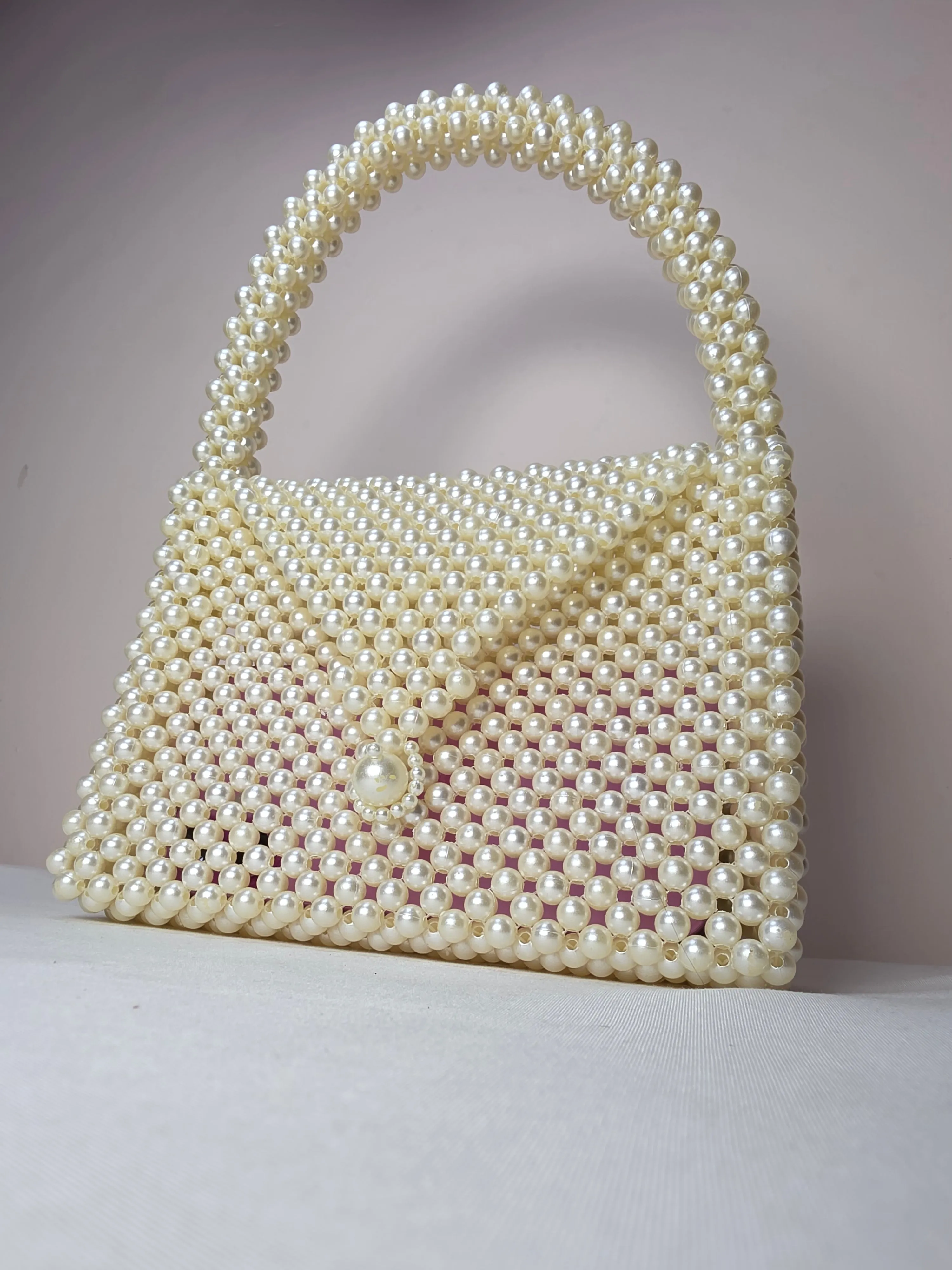 Elegant Pearl Beaded Handbag - BIG