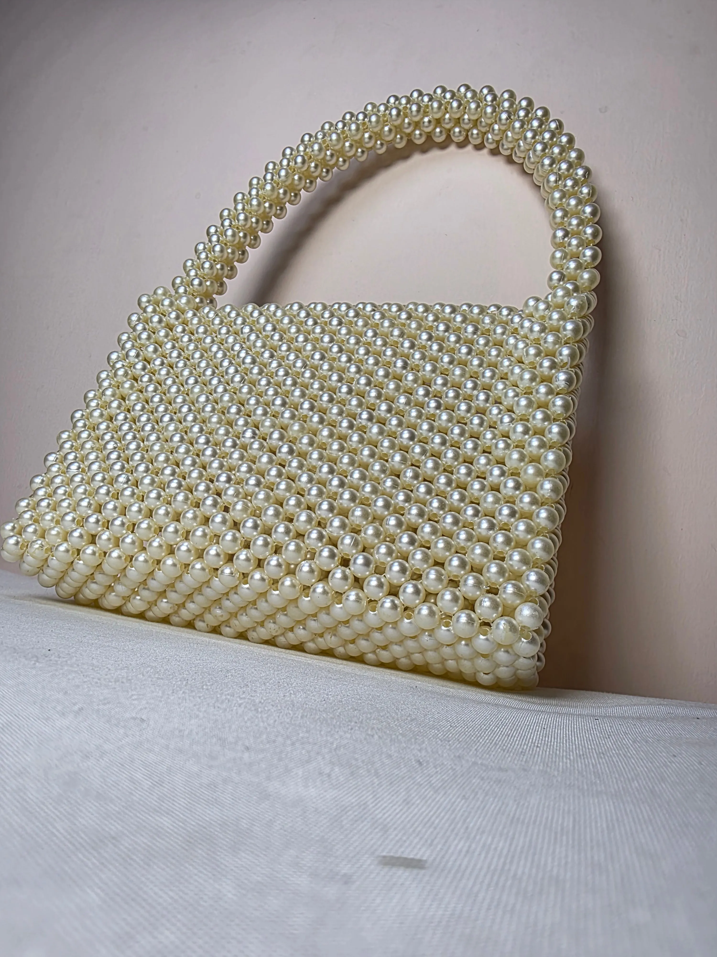 Elegant Pearl Beaded Handbag - BIG
