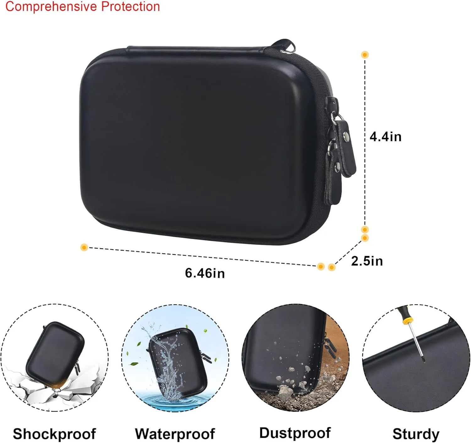 Elonbo Carrying Case for Phomemo D30 Label Maker Machine/for Phomemo D35 Portable Bluetooth Label Printer Travel Bag, Mini Smart Phone Handheld Labeler Storage Holder, Pocket Fits Label Paper, Black