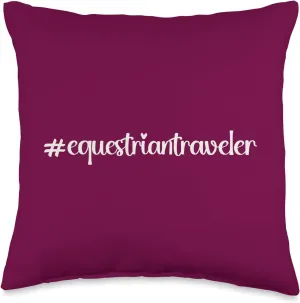 #equestriantraveler holidays Hashtag horseback horse travel Throw Pillow