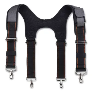 ergodyne® Arsenal 5560 Padded Tool Belt Suspenders, 36" to 48" Waist, 3" Wide, Polyester, Gray