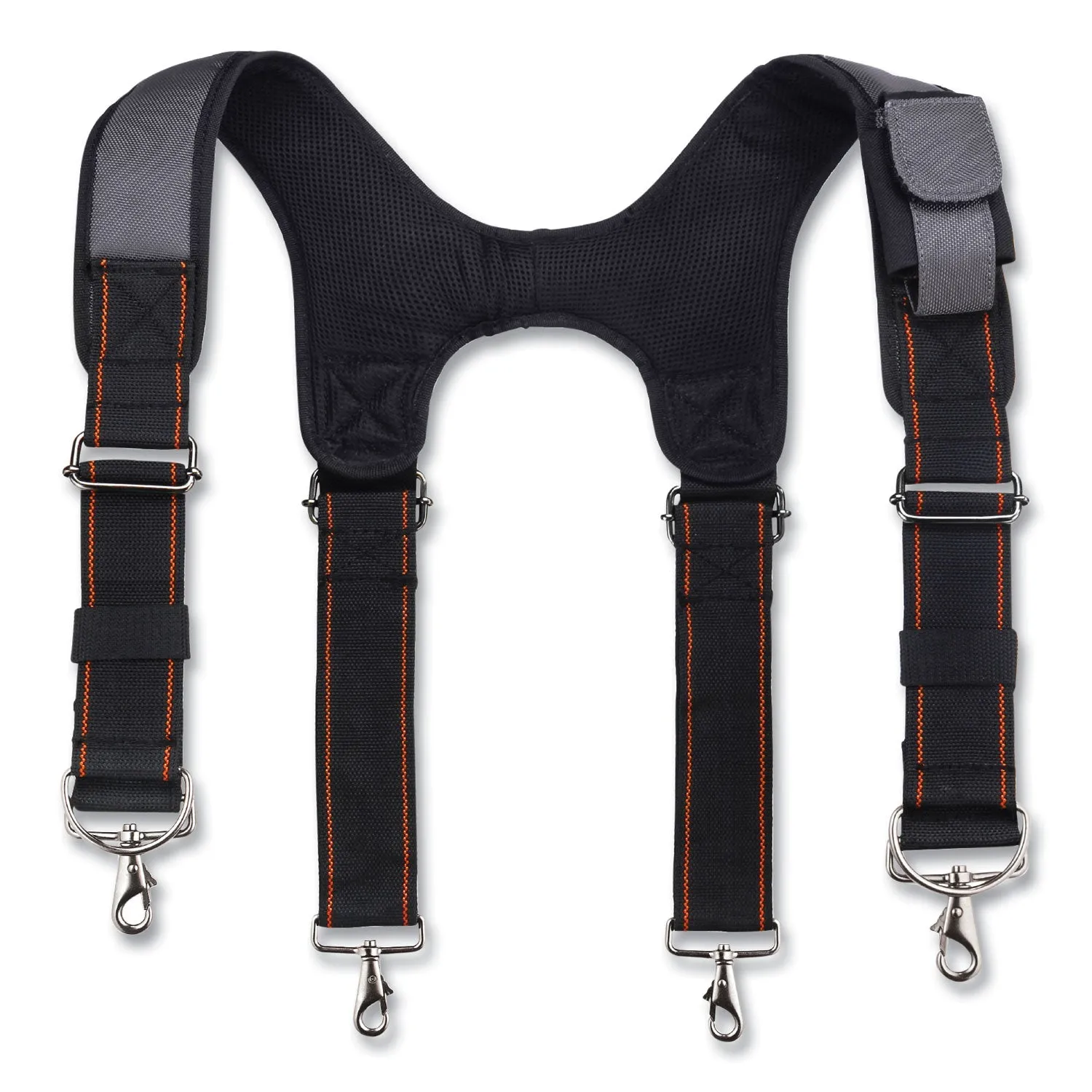 ergodyne® Arsenal 5560 Padded Tool Belt Suspenders, 36" to 48" Waist, 3" Wide, Polyester, Gray
