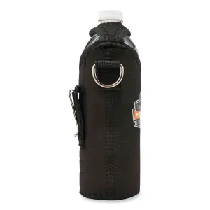 ergodyne® Squids 3775 Can   Bottle Holder Trap, Small, 3.62 x 7.25 x 2.5, Neoprene, Black