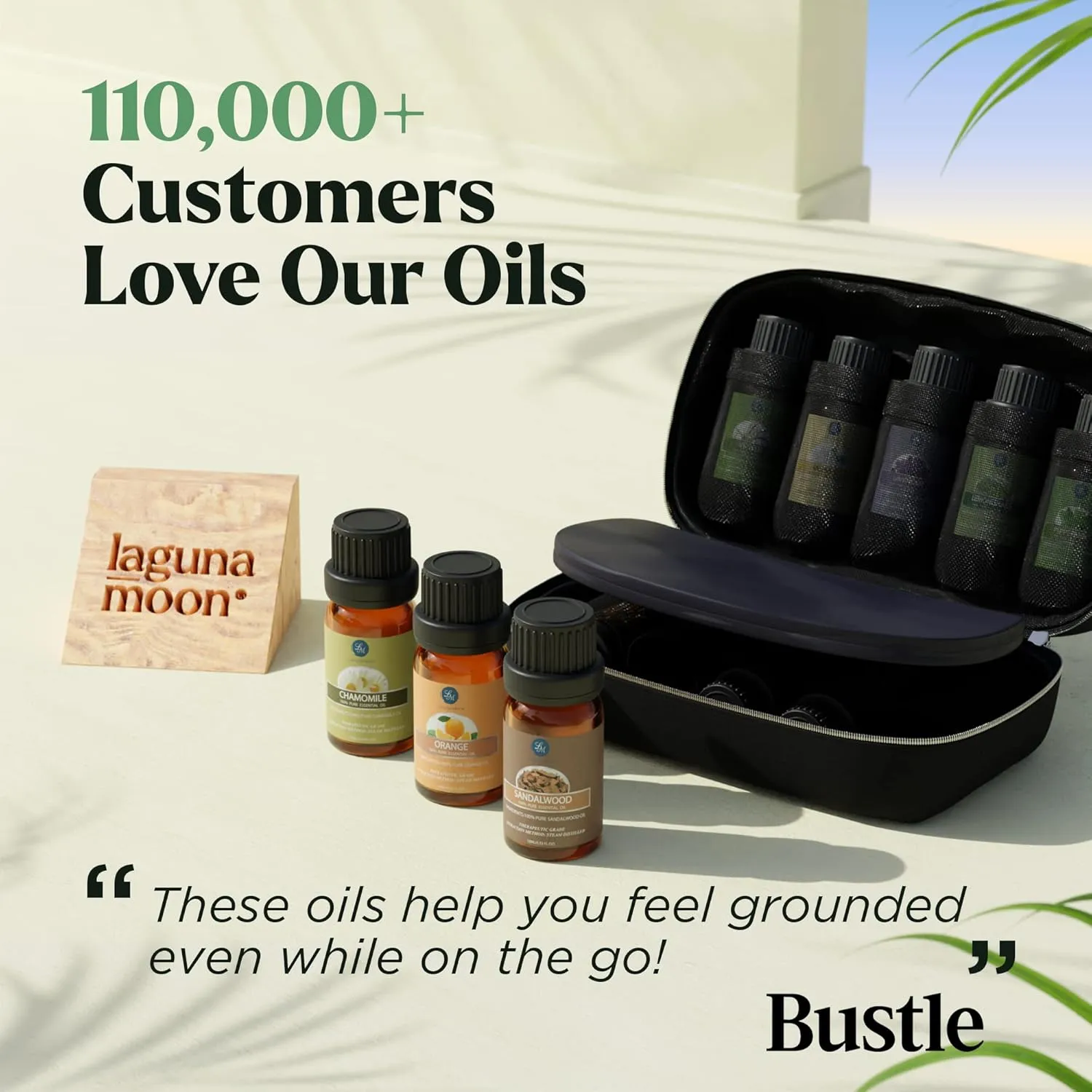 Essential Oils Set - 10pc Aromatherapy Oil in Portable Bag - Diffusers, Humidifiers, Yoga, DIY Cleaning Products, Candle Making - Peppermint, Tea Tree, Lavender, Eucalyptus, Lemongrass (10mL)