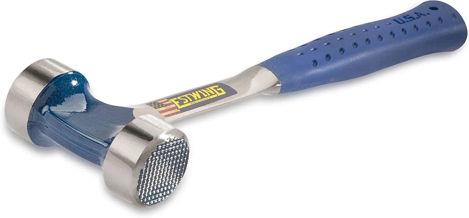 ESTWING Lineman's Hammer - 40 oz Electrical Utility Tool with Smooth/Milled Face & Shock Reduction Grip - E3-40LM