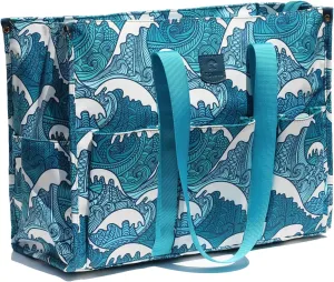 ESVAN Utility Tote Bag with Zip Top Waterproof Teacher Tote Bag for Teacher Work Women Beach