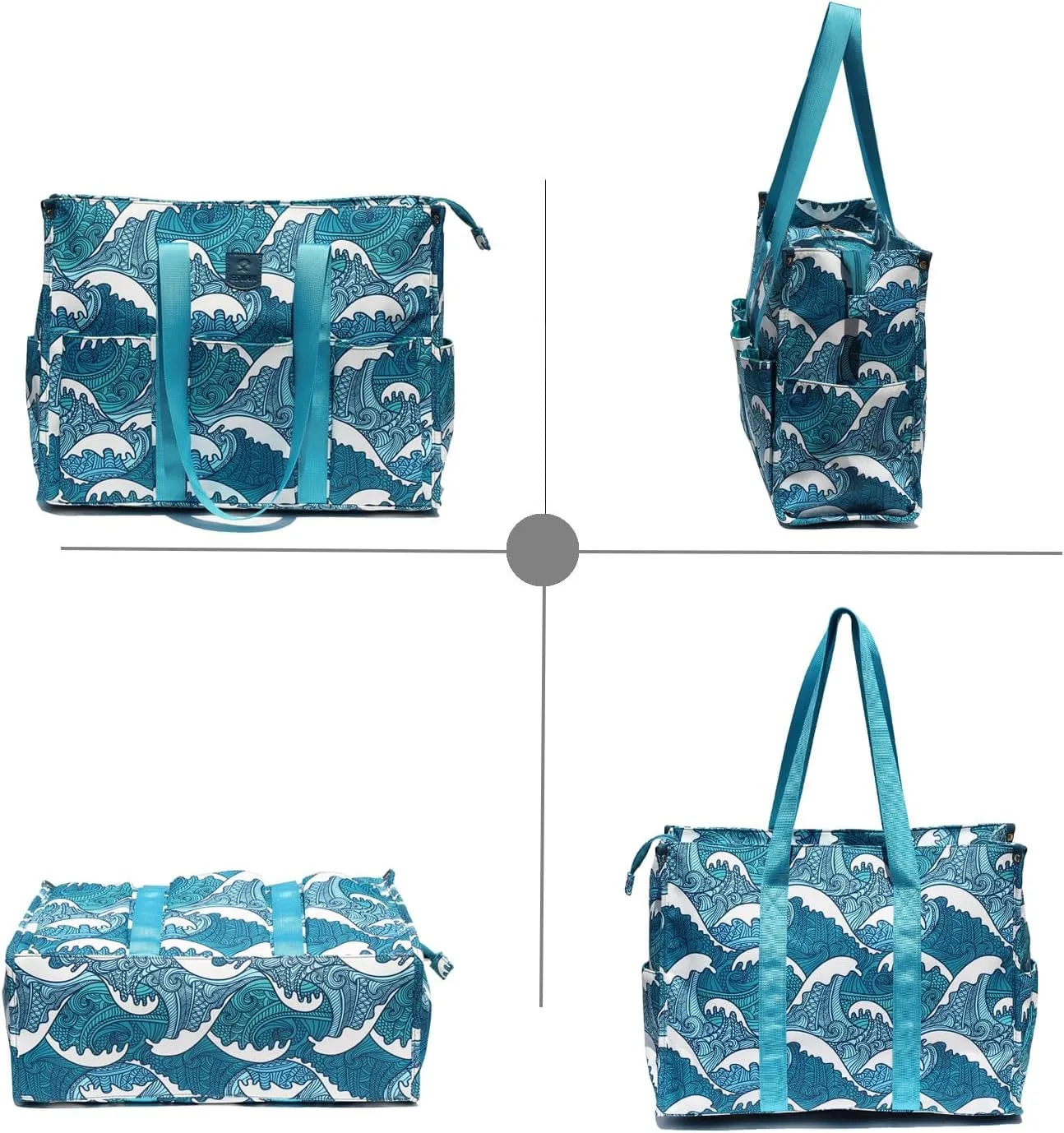 ESVAN Utility Tote Bag with Zip Top Waterproof Teacher Tote Bag for Teacher Work Women Beach