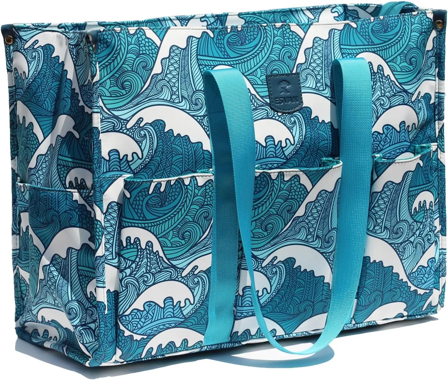 ESVAN Utility Tote Bag with Zip Top Waterproof Teacher Tote Bag for Teacher Work Women Beach