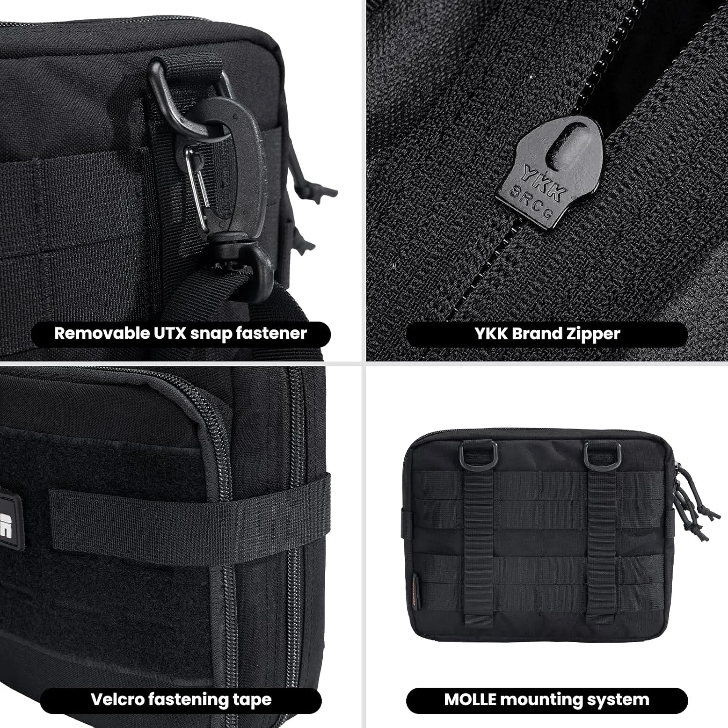EXCELLENT ELITE SPANKER Tactical Molle Admin Pouch Utility Organizer EDC Medical Bag Utility EDC Tool Pouch with Shoulder Strap Attachment Pouches Waist Bag