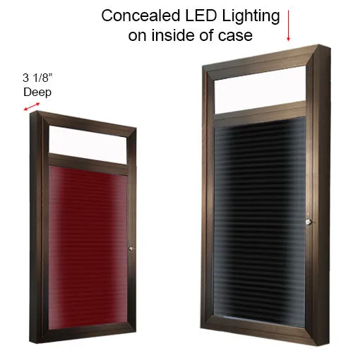 Extra Large Outdoor Enclosed Letter Boards with Posts, Message Header and LED Lights | XL Door 15  Sizes