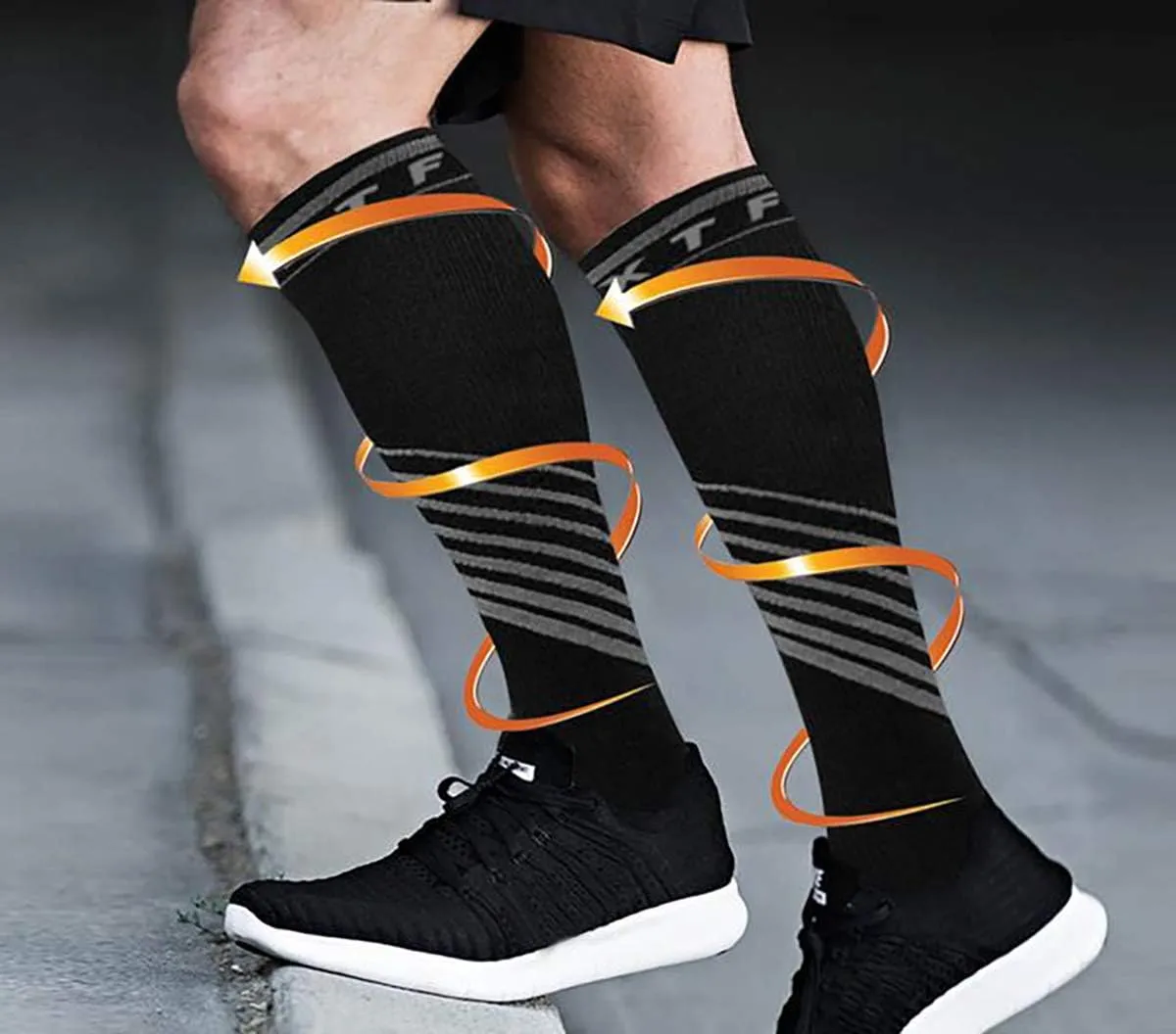 Extreme Fit Sport Compression Socks for Men and Women Knee High - Made for Running, Athletics, Pregnancy and Travel - 6 Pair