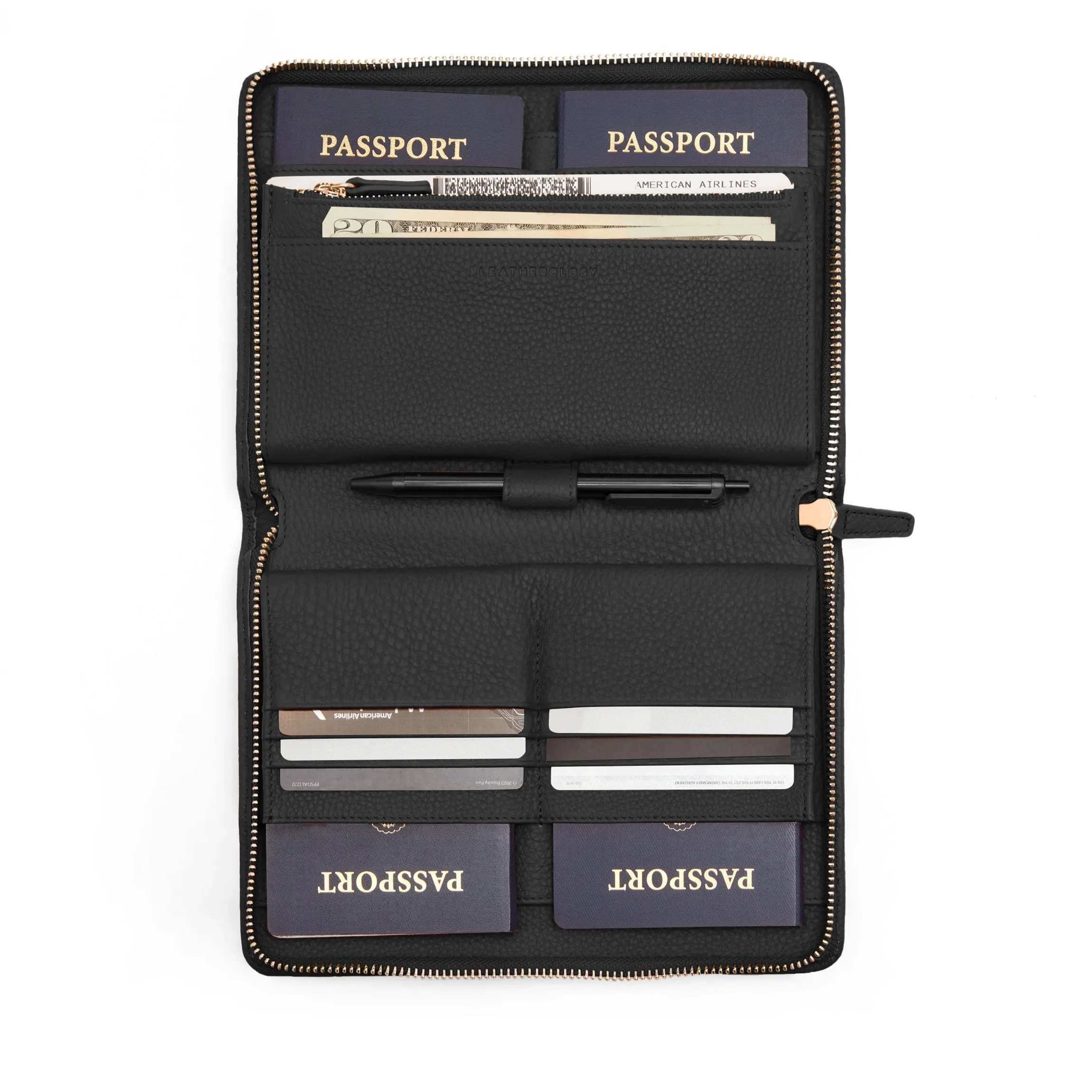 Family Passport Holder Black Pebble