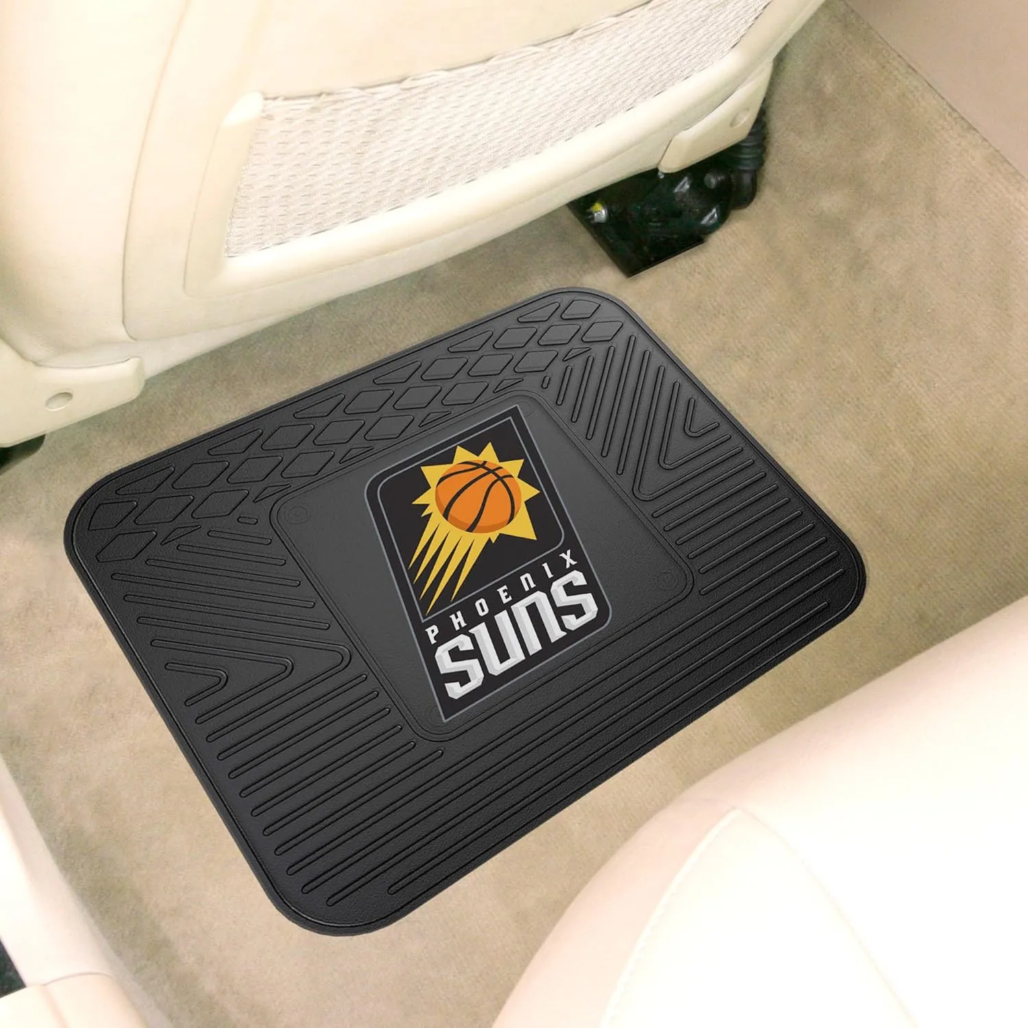 FANMATS 10007 Phoenix Suns Back Row Utility Car Mat - 1 Piece - 14in. x 17in., All Weather Protection, Universal Fit, Molded Team Logo