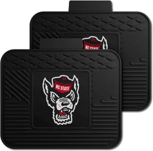 FANMATS 12264 NCAA NC State Wolfpack Back Row Utility Car Mats - 2 Piece Set, 14in. x 17in., All Weather Protection, Universal Fit, Deep Resevoir Design, Molded Team Logo