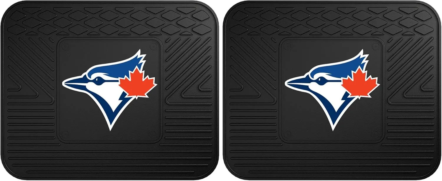 FANMATS 12348 MLB Toronto Blue Jays Back Row Utility Car Mats - 2 Piece Set, 14in. x 17in., All Weather Protection, Universal Fit, Deep Resevoir Design, Molded Team Logo