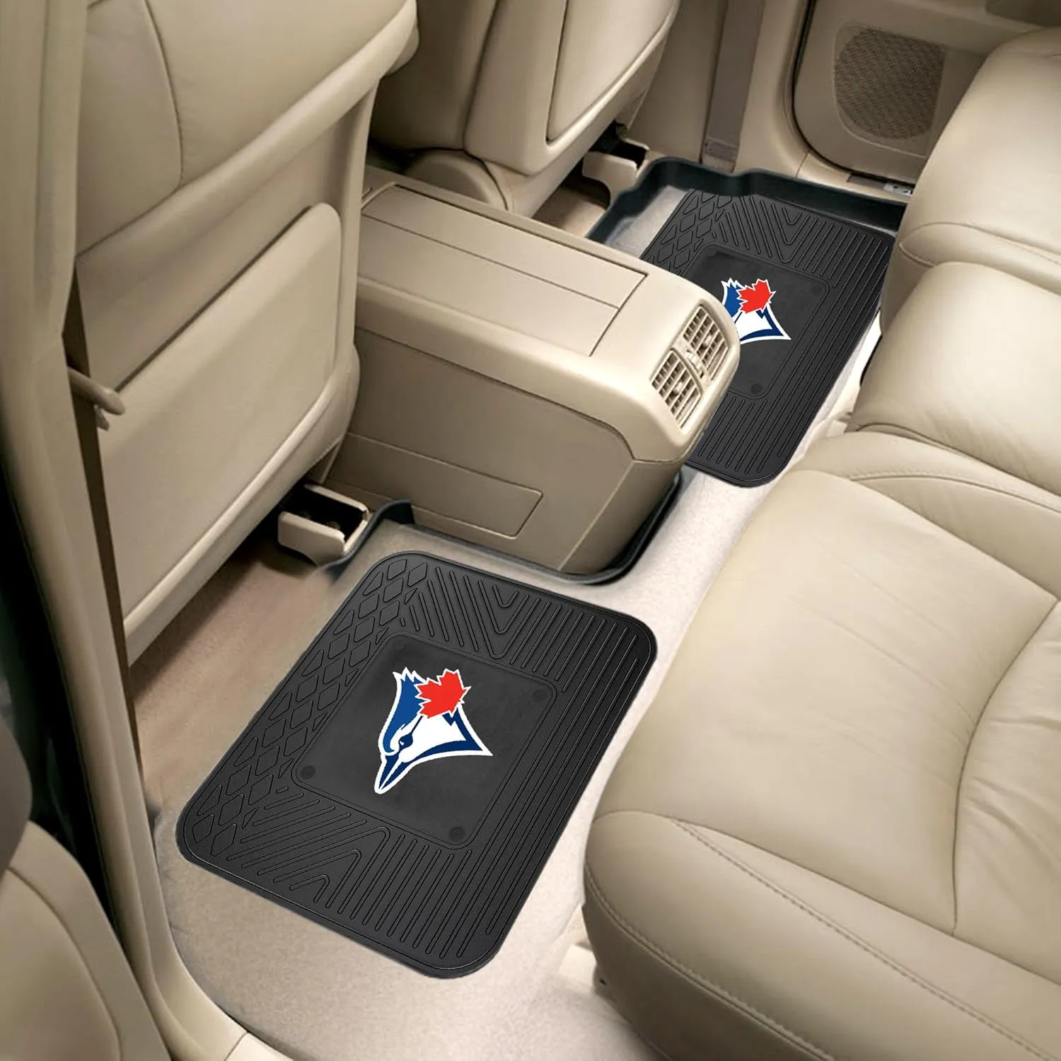 FANMATS 12348 MLB Toronto Blue Jays Back Row Utility Car Mats - 2 Piece Set, 14in. x 17in., All Weather Protection, Universal Fit, Deep Resevoir Design, Molded Team Logo