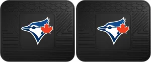 FANMATS 12348 MLB Toronto Blue Jays Back Row Utility Car Mats - 2 Piece Set, 14in. x 17in., All Weather Protection, Universal Fit, Deep Resevoir Design, Molded Team Logo