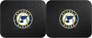 FANMATS 12416 NHL St. Louis Blues Back Row Utility Car Mats - 2 Piece Set, 14in. x 17in., All Weather Protection, Universal Fit, Deep Resevoir Design, Molded Team Logo