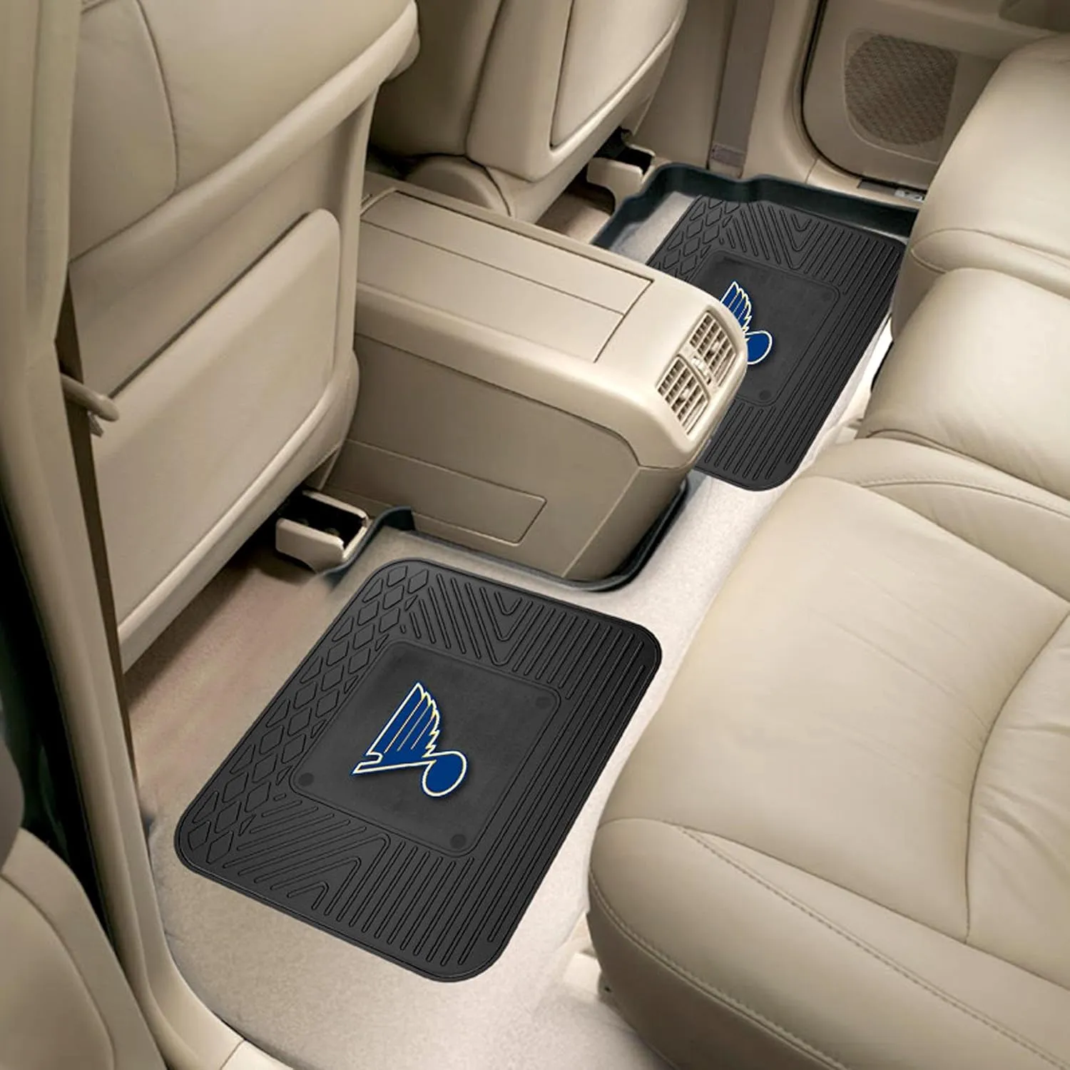 FANMATS 12416 NHL St. Louis Blues Back Row Utility Car Mats - 2 Piece Set, 14in. x 17in., All Weather Protection, Universal Fit, Deep Resevoir Design, Molded Team Logo