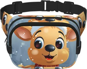 Fanny Pack For Women Men Waterproof Adjustable Belt Bags Waist Pack Fashion Crossbody Bags Christmas Deer Bum Bag For Running Workout Hiking Traveling