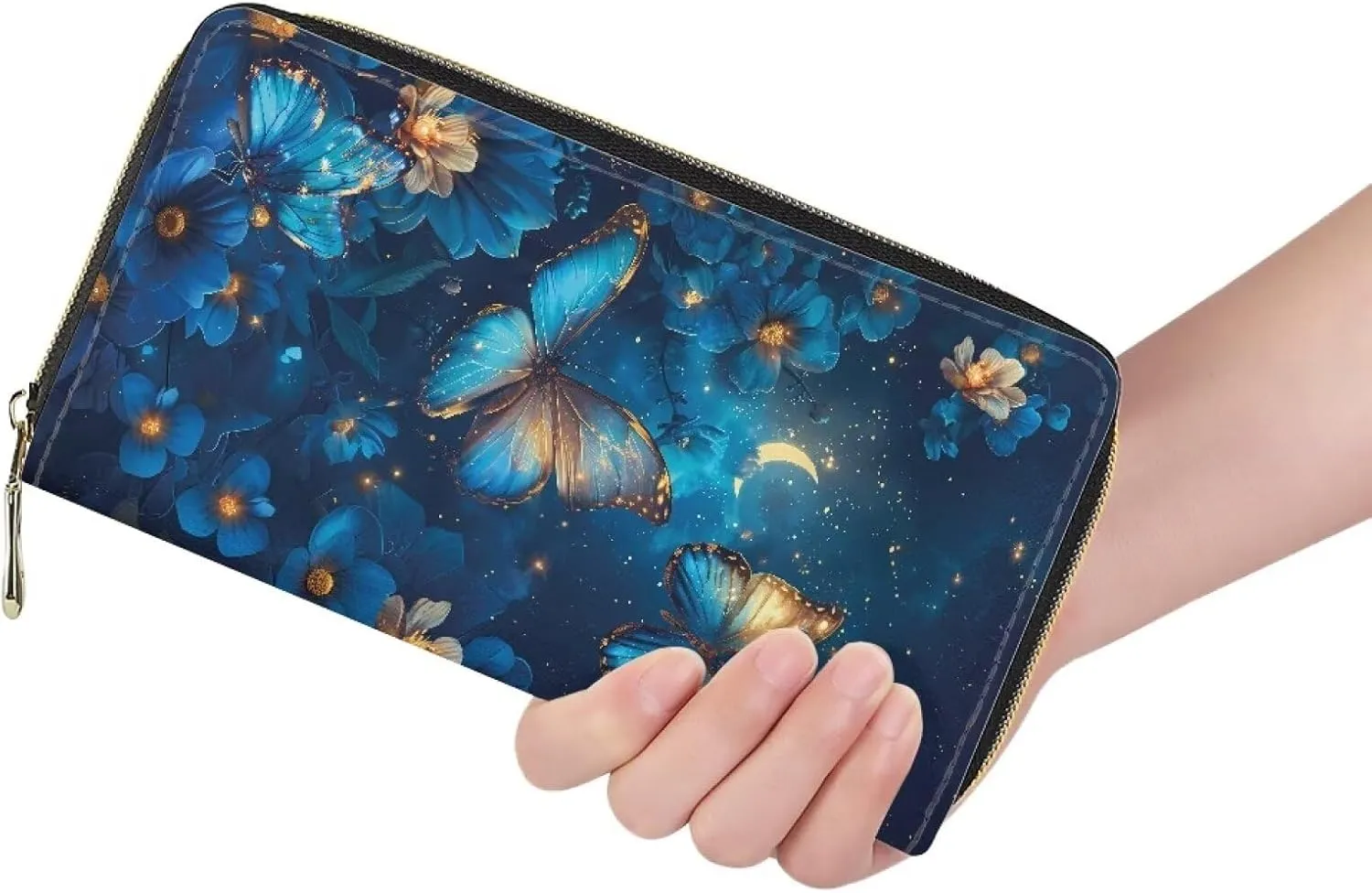 Fashion Women Zip Around Long Wallet PU Phone Clutch Travel Card Holder Purse