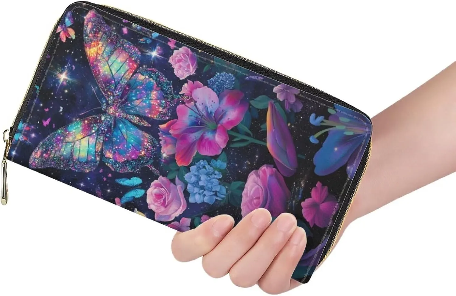 Fashion Women Zip Around Long Wallet PU Phone Clutch Travel Card Holder Purse
