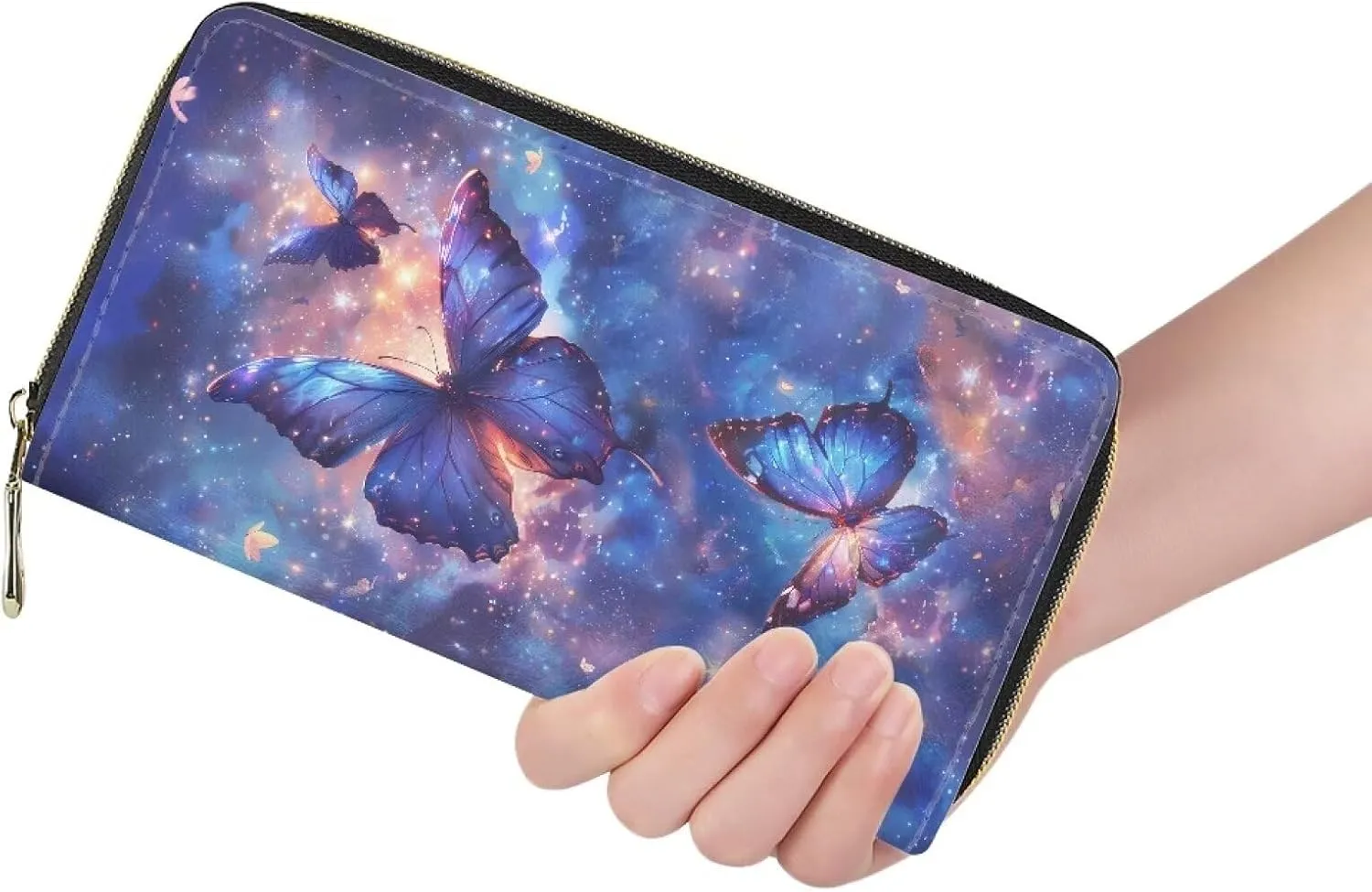 Fashion Women Zip Around Long Wallet PU Phone Clutch Travel Card Holder Purse
