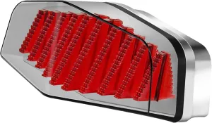 FATECIM Motorcycle LED Tail Light Integrated Running Brake Lamp & Turn Signals Blinkers Smoke Lens Lucas Style for Harley Bobber Chopper Cafe Racer Honda Kawasaki Suzuki Yamaha Cruiser Chrome