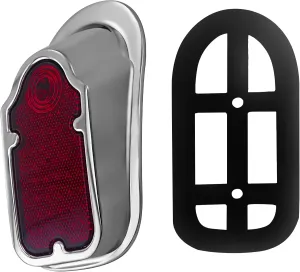 FATECIM Motorcycle LED Tombstone Tail Light Rear Brake Lamp Stop Light Without License Plate Bracket Red Lens for Harley Bobber Chopper Cafe Racer Honda Kawasaki Suzuki Yamaha Cruiser Chrome