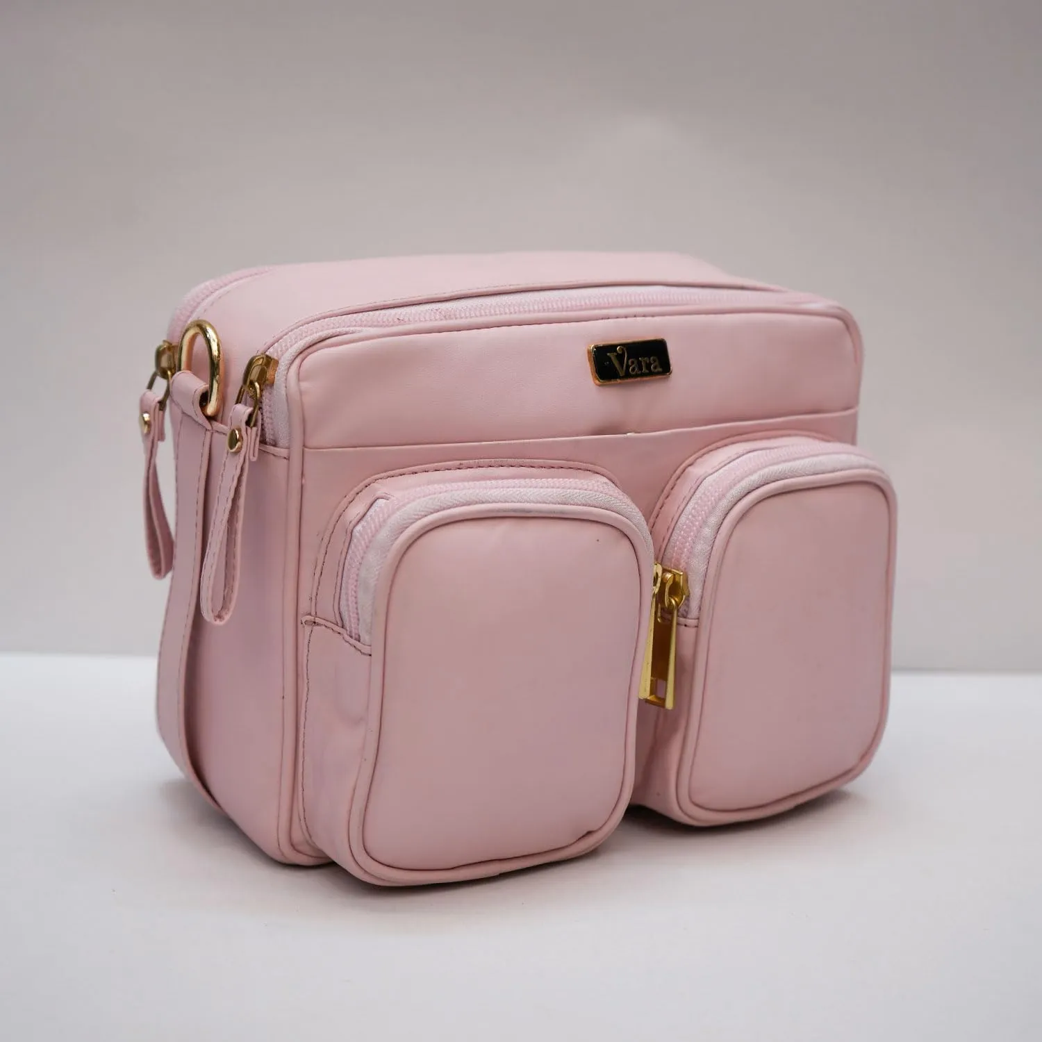 Faux Leather Bag Handbags For Woman Shoulder Bag Women Multi Pocket Shoulder Strap Gold Hardware