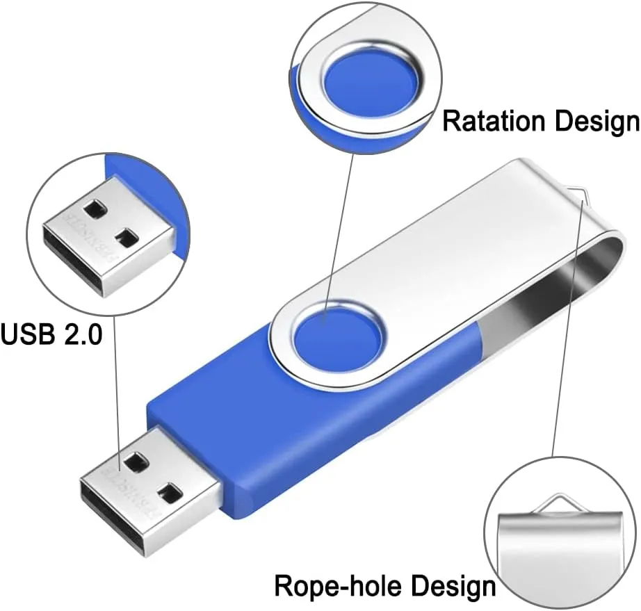 FEBNISCTE 10 Pack 8GB USB 2.0 Memory Sticks Multipack Thumb Drive with Led Indicator Business Gift Pen Drive