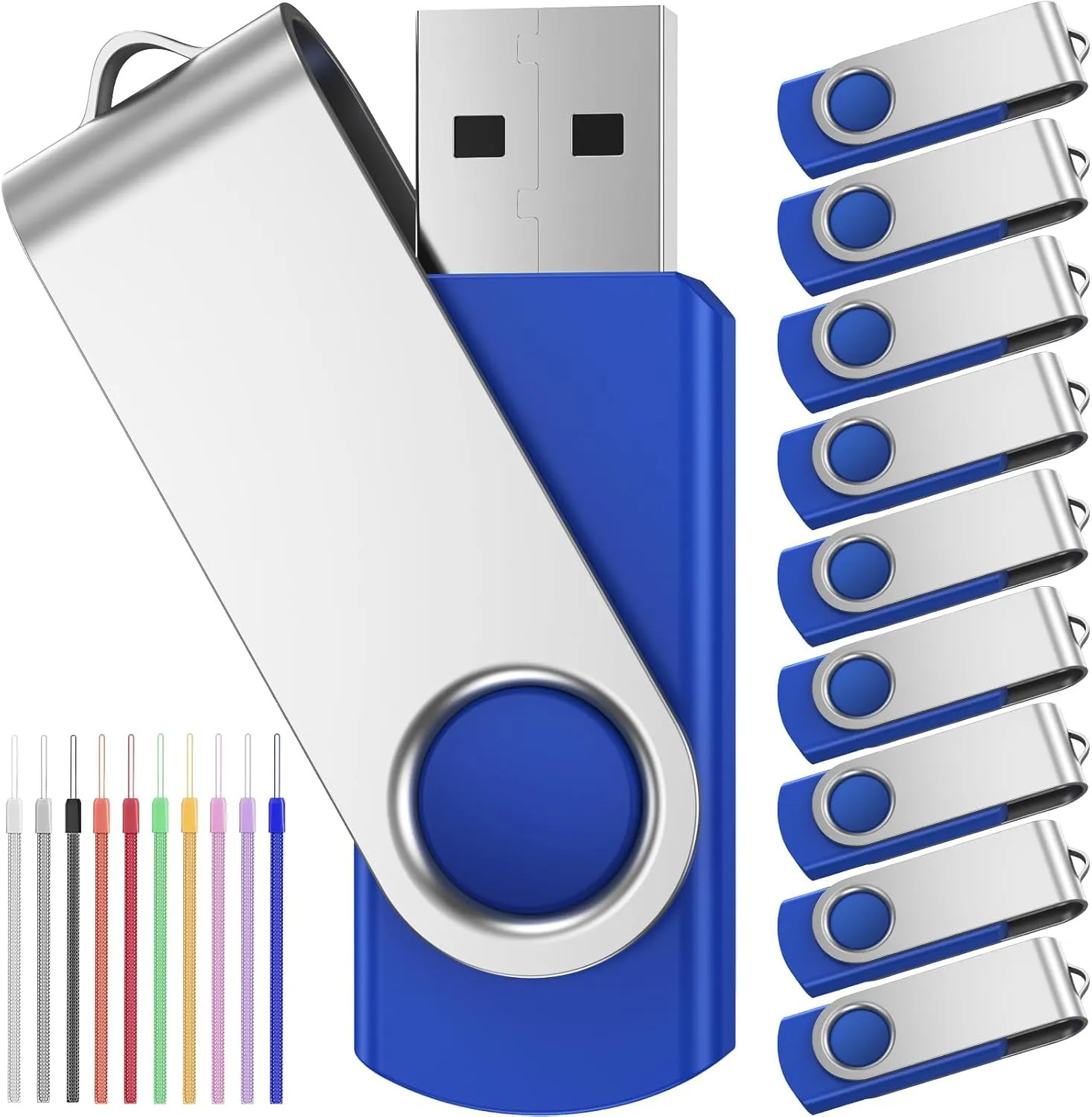 FEBNISCTE 10 Pack 8GB USB 2.0 Memory Sticks Multipack Thumb Drive with Led Indicator Business Gift Pen Drive