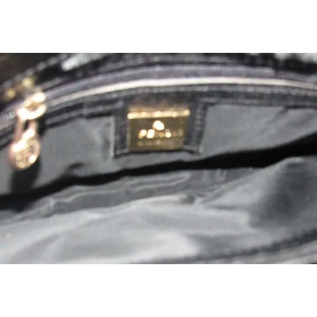 Fendi Purses Black Satin And Leather With Geometric Beaded Embellishments Beading Baguette