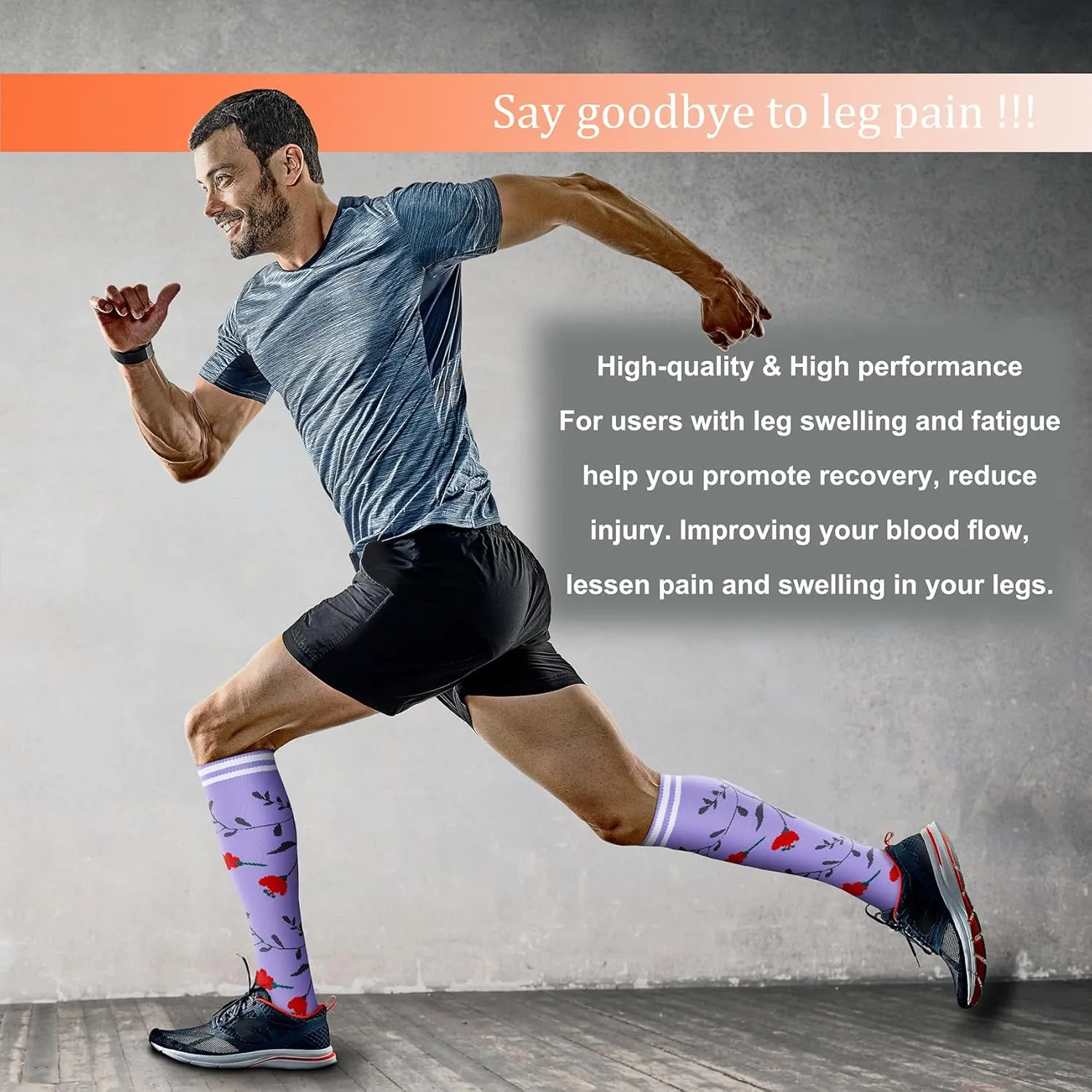 FEYHAY Copper Compression Socks (8 Pairs) 15-20 mmHg Circulation is Best Athletic & Daily for Men & Women, Running, Climbing