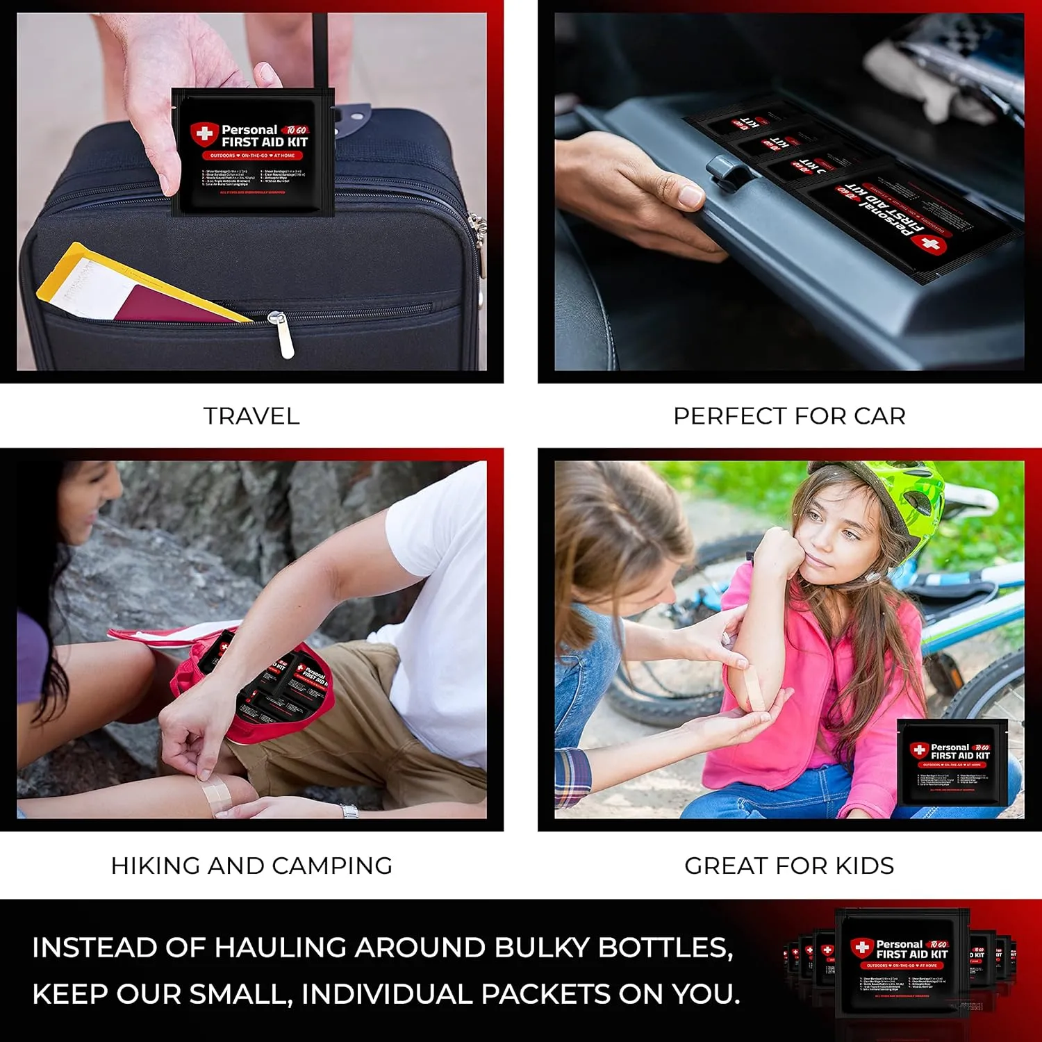 First Aid Emergency Medical Kit Mini and Travel Size - 10 Pack | Great for Kids, Schools, Business, Hiking, Camping | Wound Care Products (Space)
