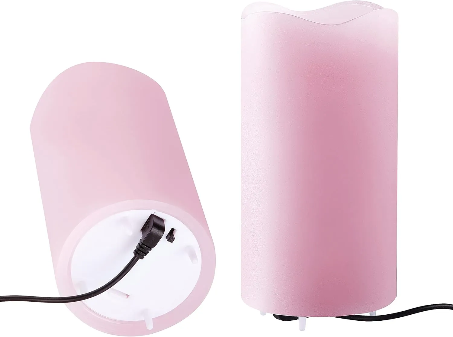Flameless Candles Valentine Romantic Pink Heart Projector Lights Battery Operated Night Light with Remote and Timer, LED Candle Home Decorations