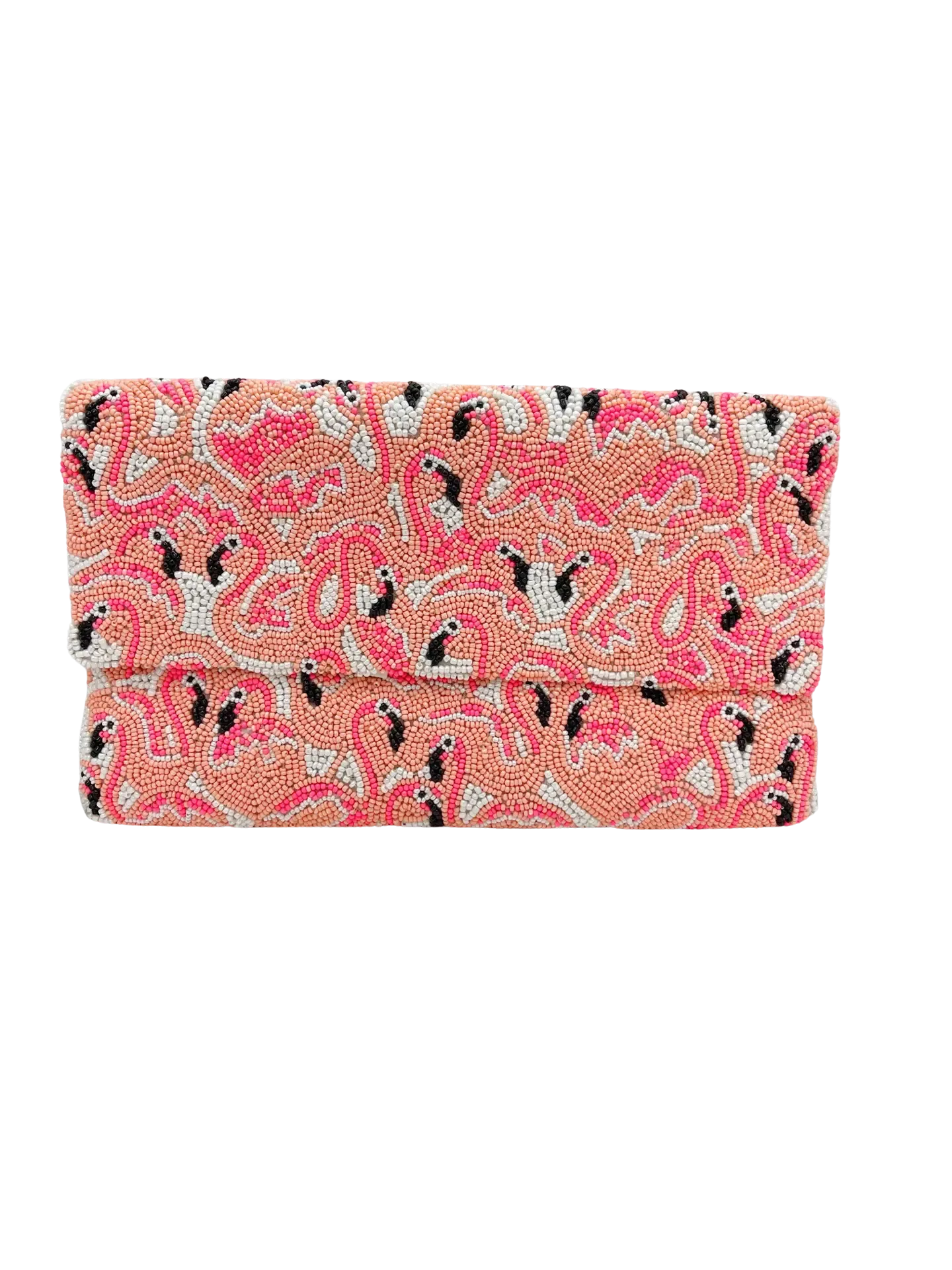 Flocka Flamingoes Beaded Purse